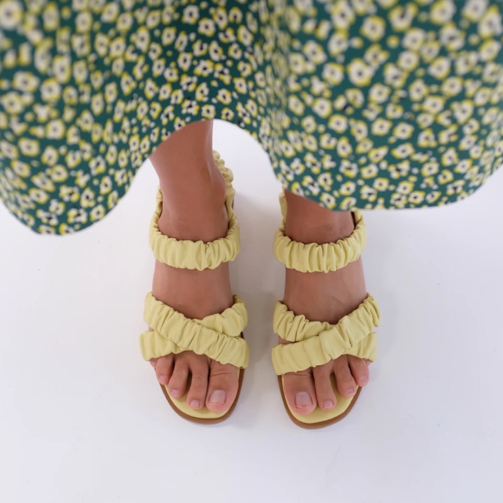 Beklina Gathered Sandal in Pastel Sunshine